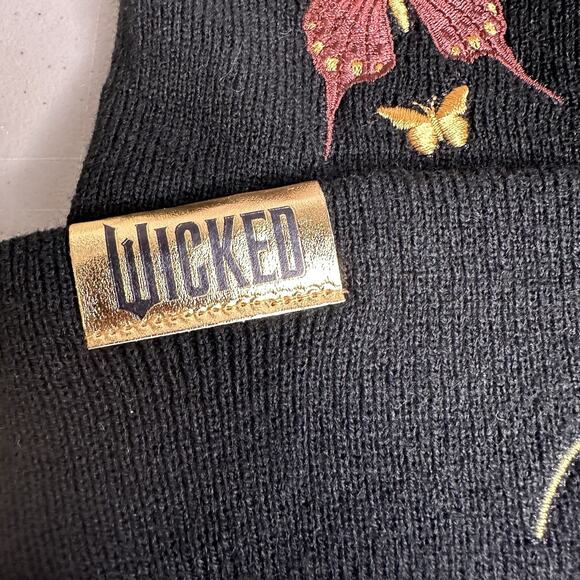 WICKED Spellbinding Floral Butterfly Cuffed Beanie Glinda Elphaba OZ Lot of 2
